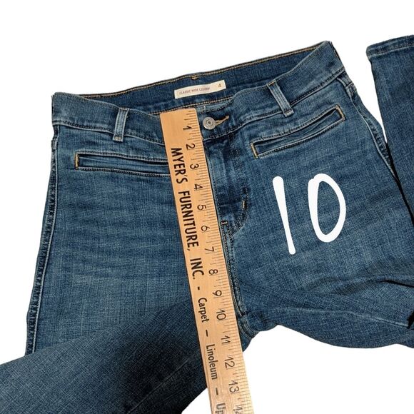 Levi's classic wide leg cropped zip fly jeans 4 - Picture 6 of 12